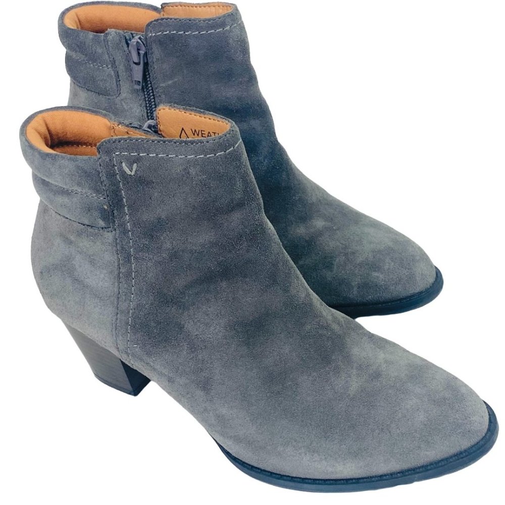 Vionic Jessie Gray Suede Ankle Boots